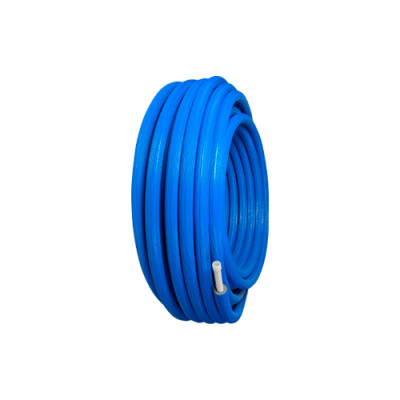 Труба металлопластиковая PERT / Al / PERT 16 х 2.0 / 6 мм, предизолированная, синяя, бухта 100 метров