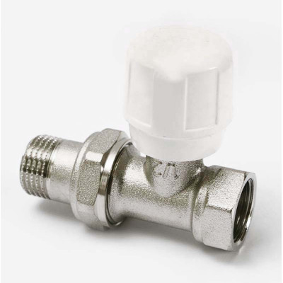 Клапан / вентиль ручной НВ 1/2 прямой, подающий, никелированный с разъемным соединением