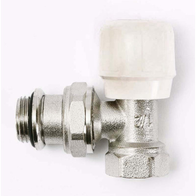 Клапан / вентиль ручной НВ 1/2 угловой, подающий, быстрого монтажа никелированный с разъемным соединением