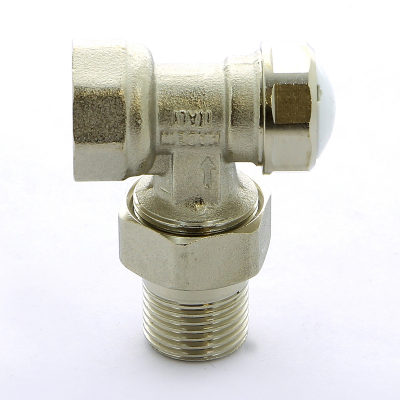 Клапан / вентиль ручной НВ 1/2, угловой, обратный, с разъемным соединением под стальные трубы