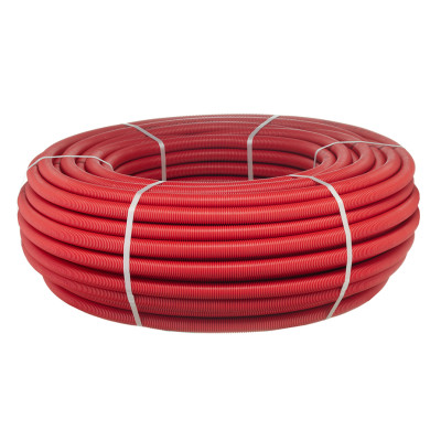 Труба металлопластиковая RIXc в красной гофре, PEXC / AL / PEXC, 16 х 2, бухта 100 метров