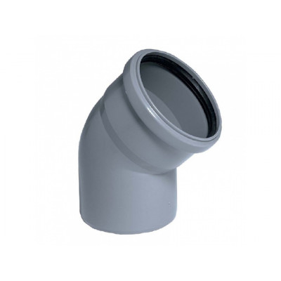 Отвод канализационный 110 x 15 Стандарт полипропилен серый металик