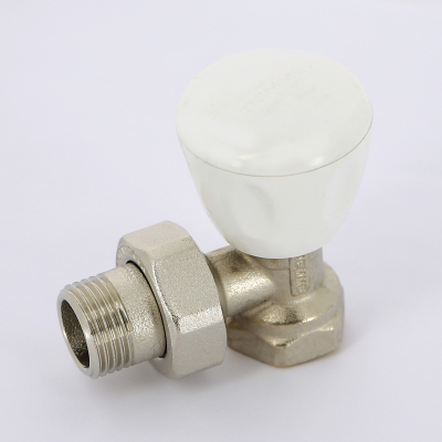 Клапан / вентиль термостатический НВ 1/2 подающий угловой с разъемным соединением под стальные трубы с крышкой
