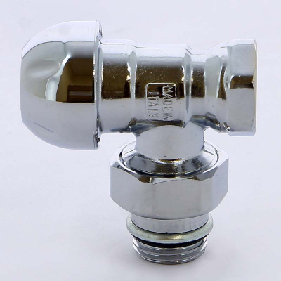 Клапан / вентиль термостатический НВ 1/2 подающий угловой с разъемным соединением под стальные трубы хромир