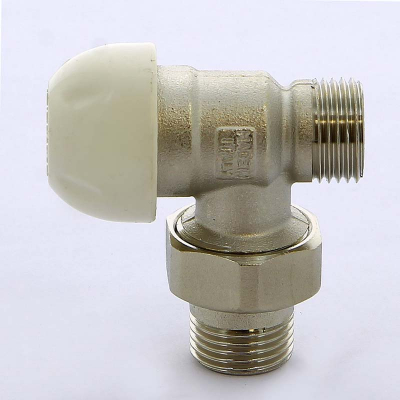 Клапан / вентиль термостатический НН 1/2 x 1/2 Евроконус подающий угловой с разъемным соединением под соединитель с крышкой