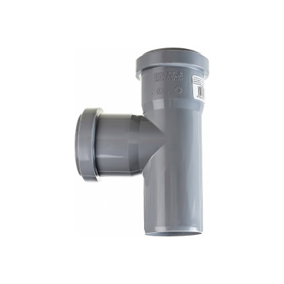 Тройник канализационный HTEA 50 x 50 - 87° полипропилен серый