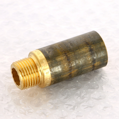 Удлинитель резьбовой латунный НВ 1/2 x 50 мм бронза