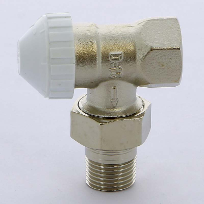 Клапан / вентиль термостатический НВ 1/2 подающий угловой с регулировкой для стальных труб TVE 12-1/2