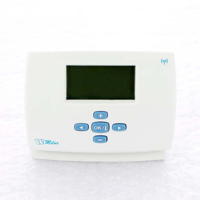 Беспроводной термостат недельный Milux-RF с ЖК-дисплеем (5-35С), питание от AA, P02231