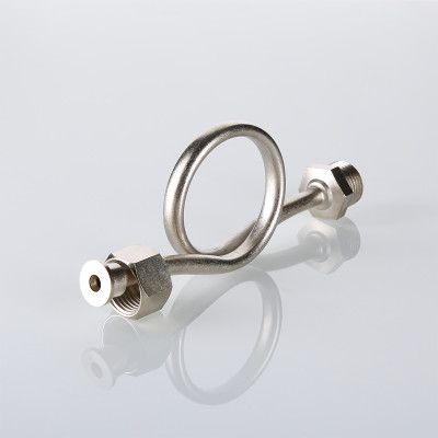 Трубка для манометра/реле давления НВ 1/2, демпферная, с накидной гайкой, медь/латунь