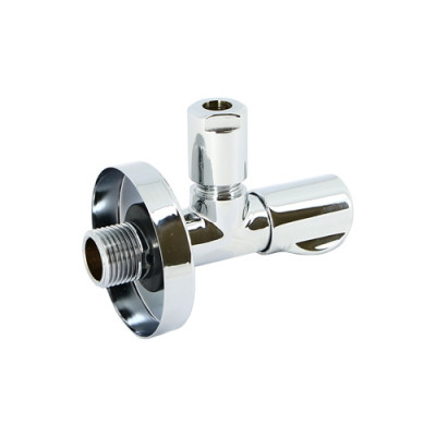 Вентиль Н-обжим 1/2 x 10 мм 3/8 LUX, для подключения бачков / смесителей , хром , рукоятка металл