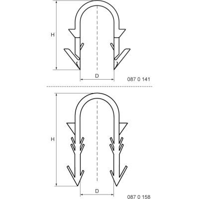 Скоба-фиксатор для степлера 58 мм для труб 14-20 мм BIS