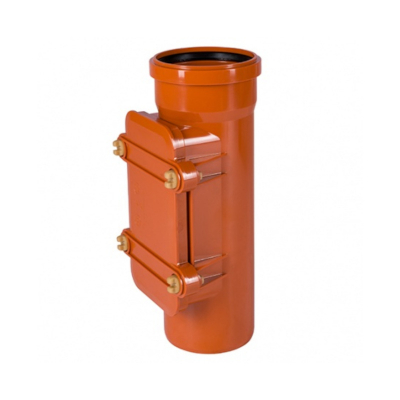 Ревизия канализационная 110, KGRE НПВХ поливинилхлорид оранжево-коричневый RAL 8023