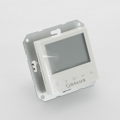 Термостат комнатный встраиваемый в рамку, программируемый с дисплеем, белый проводной
