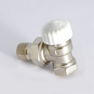 Клапан / вентиль термостатический НВ 1/2 подающий угловой никелированный с разъемным соединением