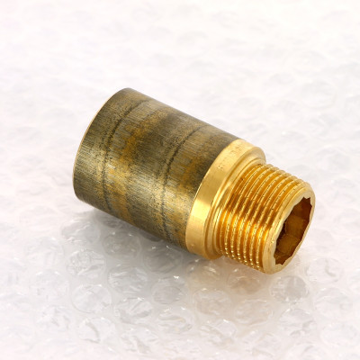 Удлинитель резьбовой латунный НВ 3/8 x 10 мм бронза