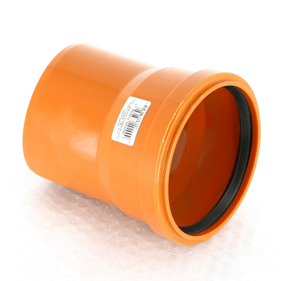 Отвод канализационный 110 x 15 KGB НПВХ поливинилхлорид оранжево-коричневый RAL 8023