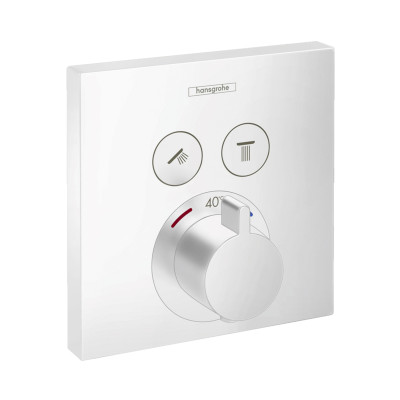 Термостатический смеситель HG ShowerSelect, СМ, для 2 потребителей, матовый белый