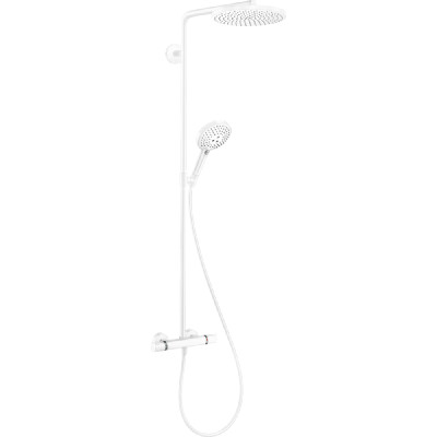 Душевая система HG Raindance Select S Showerpipe 1jet P с термостатом, матовый белый