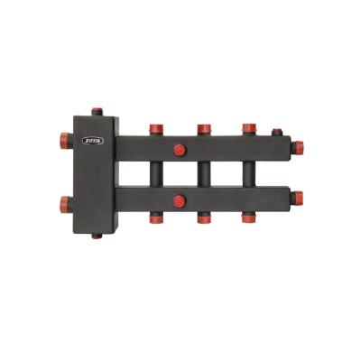 Коллектор на 5 контура с гидравлическим разделителем горизонтальный до 70 кВт