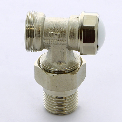 Клапан / вентиль ручной НН 1/2 x M24 x 19, обратный, угловой, с разъемным соединением