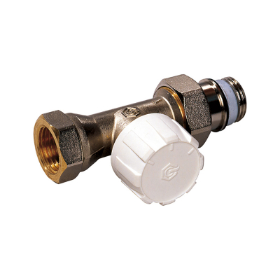 Клапан / вентиль термостатический НВ 1/2 подающий прямой, никель, с разъемным соединением и регулировкой