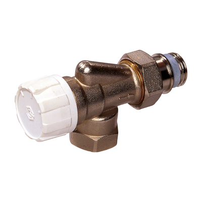 Клапан / вентиль термостатический НВ 1/2 подающий угловой-осевой, никель, с разъемным соединением и регулировкой