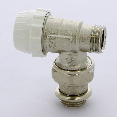 Клапан / вентиль термостатический НН 1/2, подающий, угловой, с разъемным соединением