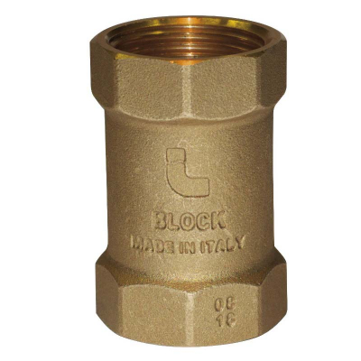 Клапан обратный BLOCK, 1/2, пружинный, с пластиковым затвором