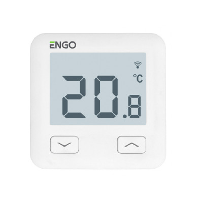 Термостат ENGO комнатный встраиваемый, программируемый. с дисплеем, WiFi, белый беспроводной