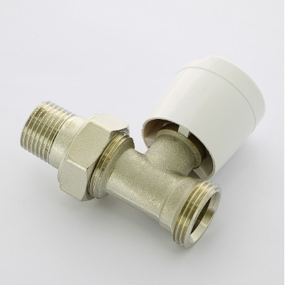 Клапан / вентиль ручной НН 1/2 x 3/4 Евроконус с разъемным соединением, подающий, никелированный