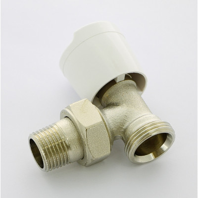 Клапан / вентиль ручной НН 1/2 x 3/4 Евроконус с угловой с разъемным соединением, подающий, никелированный