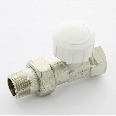Клапан / вентиль термостатический НВ 1/2 подающий прямой никелированный с разъёмным соединением