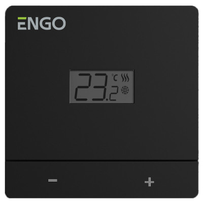 Термостат ENGO Easy комнатный накладной, с дисплеем, черный