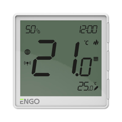 Термостат ENGO One комнатный встраиваемый, программ. с дисплеем, датчик влажности, WiFi / Zigbee, бе