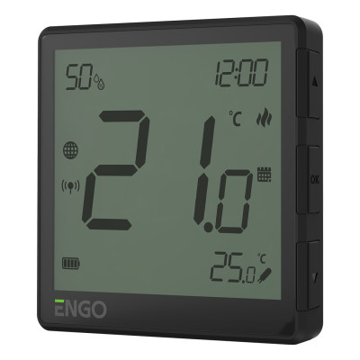 Термостат ENGO One комнатный встраиваемый, программ. с дисплеем, датчик влажности, WiFi / Zigbee, че