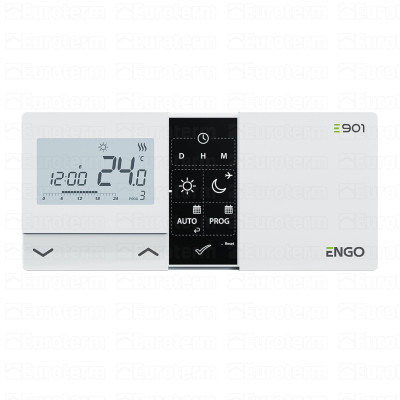 Термостат ENGO комнатный, программ. с дисплеем, 2хАА, белый