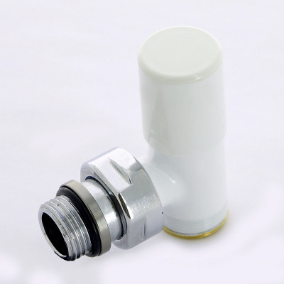 Клапан / вентиль ручной НН 1/2 x 3/4 Евроконус Compact угловой, подающий, белый
