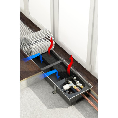 Конвектор встраиваемый без вентилятора Ntherm N 300 x 110 x 1800 OR U EV1 без решетки + рамка U EV1