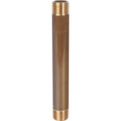 Удлинитель резьбовой латунный НН 1/2 x 150 мм прямой, без покрытия
