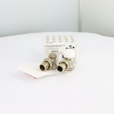 Комплект угловых вентилей НВ 1/2 для подключения радиатора, подающие, термостатические