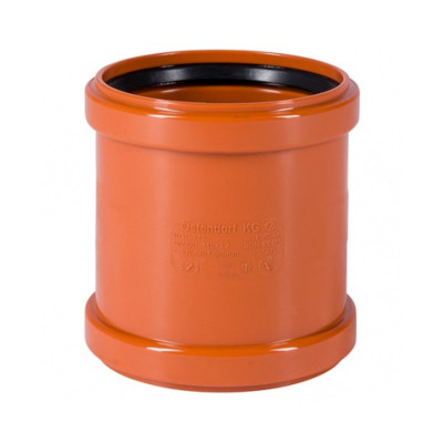 Муфта канализационная ремонтная KGU надвижная 110 НПВХ поливинилхлорид оранжево-коричневый RAL 8023