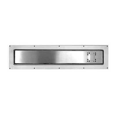 Насадка сливная (L545ммх88мм, нержавейка 304, дизайн MACINTOSH, слив D52мм) под плитку h8-16мм в комплекте с опорами H128-170мм; цвет-сталь