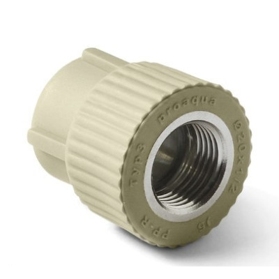 Муфта полипропиленовая PP-R В 1/2 x 25  комбинированная серая