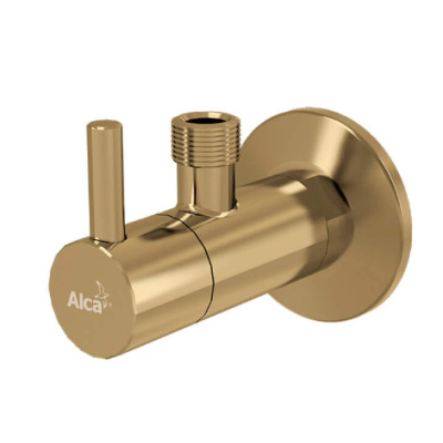 Угловой вентиль с фильтром 1/2×3/8, круглый, GOLD-мат