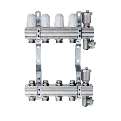Коллекторная группа из латуни 1.0 x 3/4 на 5 радиаторов с воздухоотводчиком