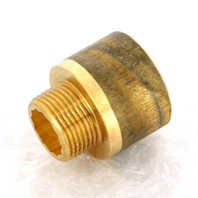 Переходник резьбовой бронзовый НВ 3/8 x 1/2 круглый