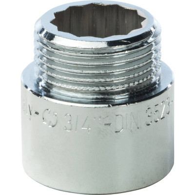 Удлинитель резьбовой бронзовый НВ 3/4 25 мм хромированный