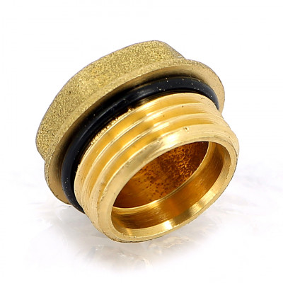 Заглушка латунная Н 1/2 со шляпкой с O-RING