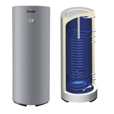 Бойлер косвенного нагрева ECOUNIT N 300 1C 265 л 45 кВт один теплообменник напольный с возможностью установки ТЭНа